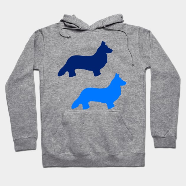 Blue Welsh Corgis Hoodie by XOOXOO